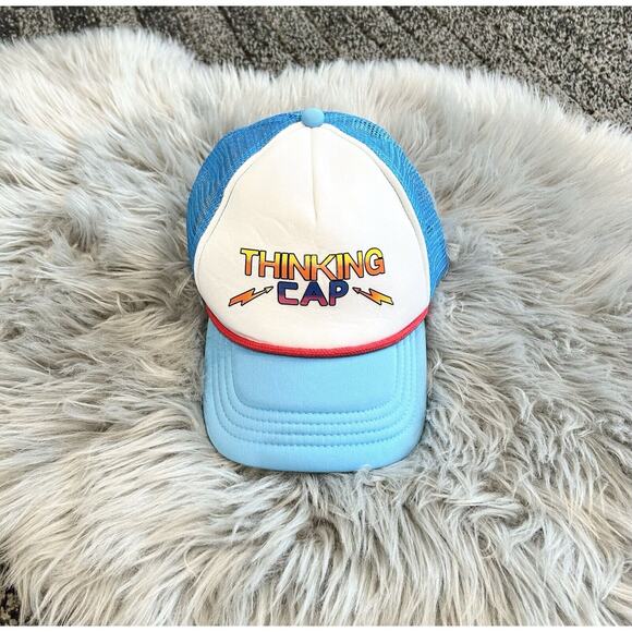 Stranger Things Dustin‎ Thinking Cap Trucker Hat Baseball Cap Mesh Retro NEW - Picture 1 of 5